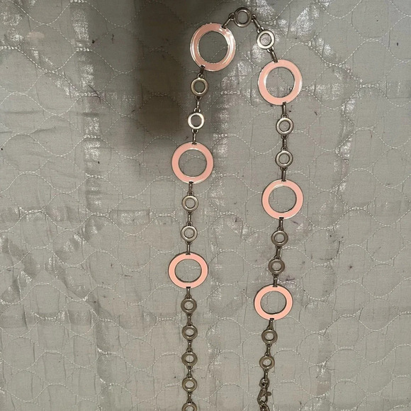 VINTAGE~ CHAIN BELT~ PINK/ SILVER~LINKS - Picture 8 of 9